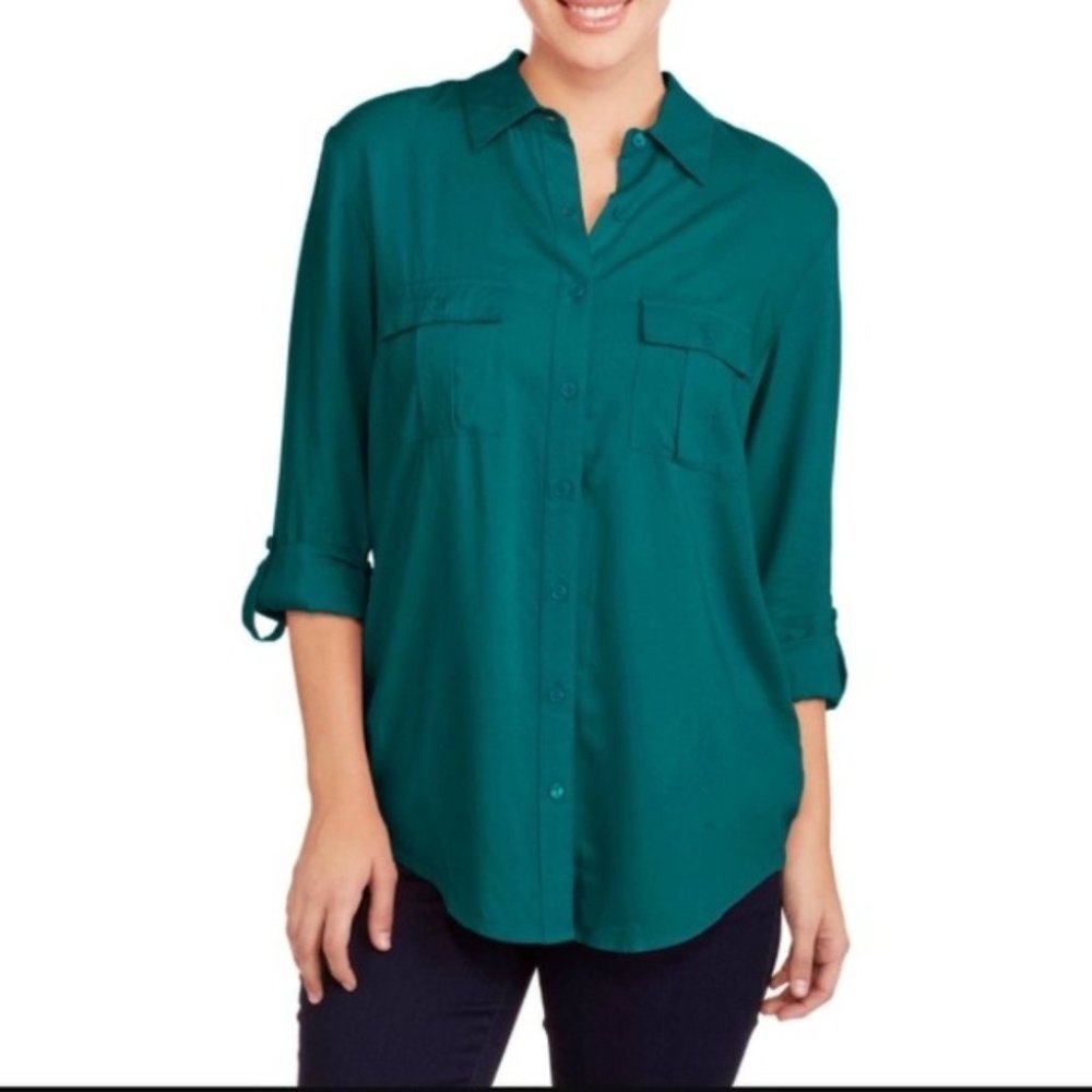 The Limited Essential Shirt Blouse Green Emerald‎